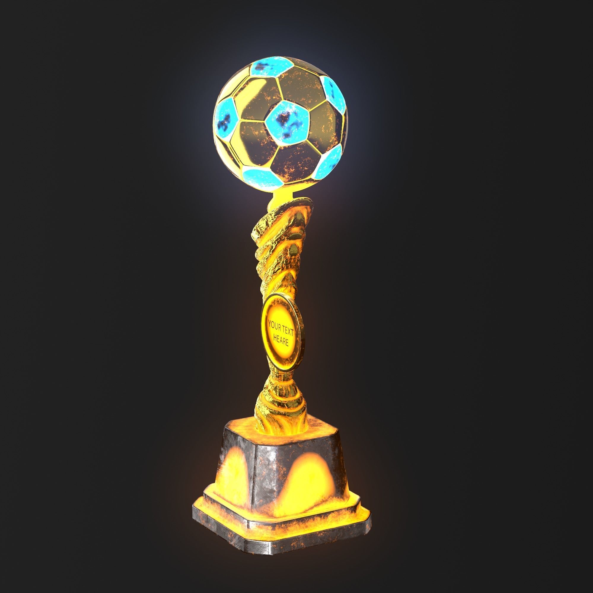 Trophy Cup Hot Neon Low-poly 3D model_5