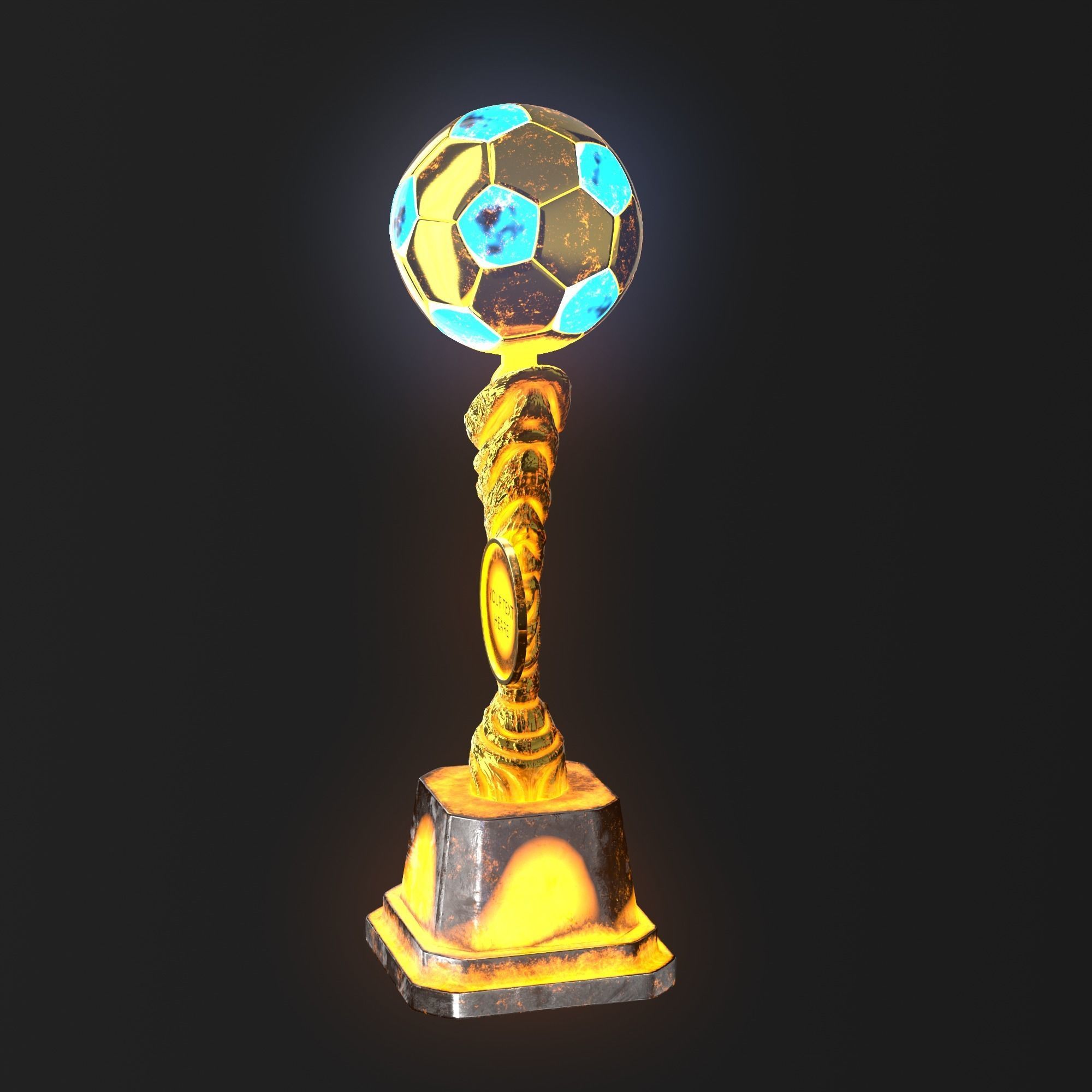 Trophy Cup Hot Neon Low-poly 3D model_6