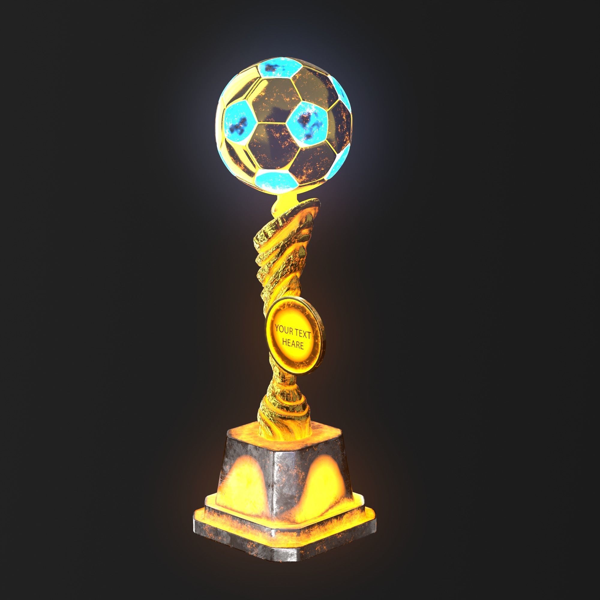 Trophy Cup Hot Neon Low-poly 3D model_4