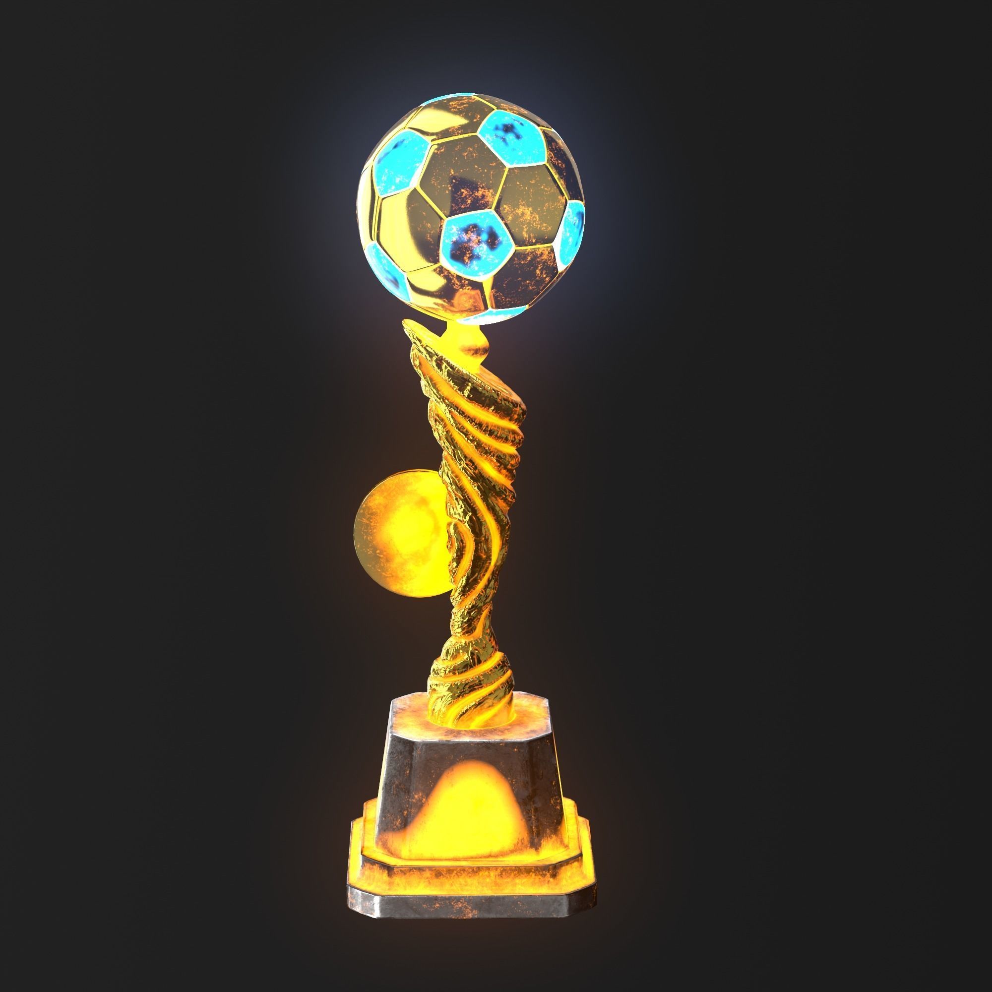 Trophy Cup Hot Neon Low-poly 3D model_13