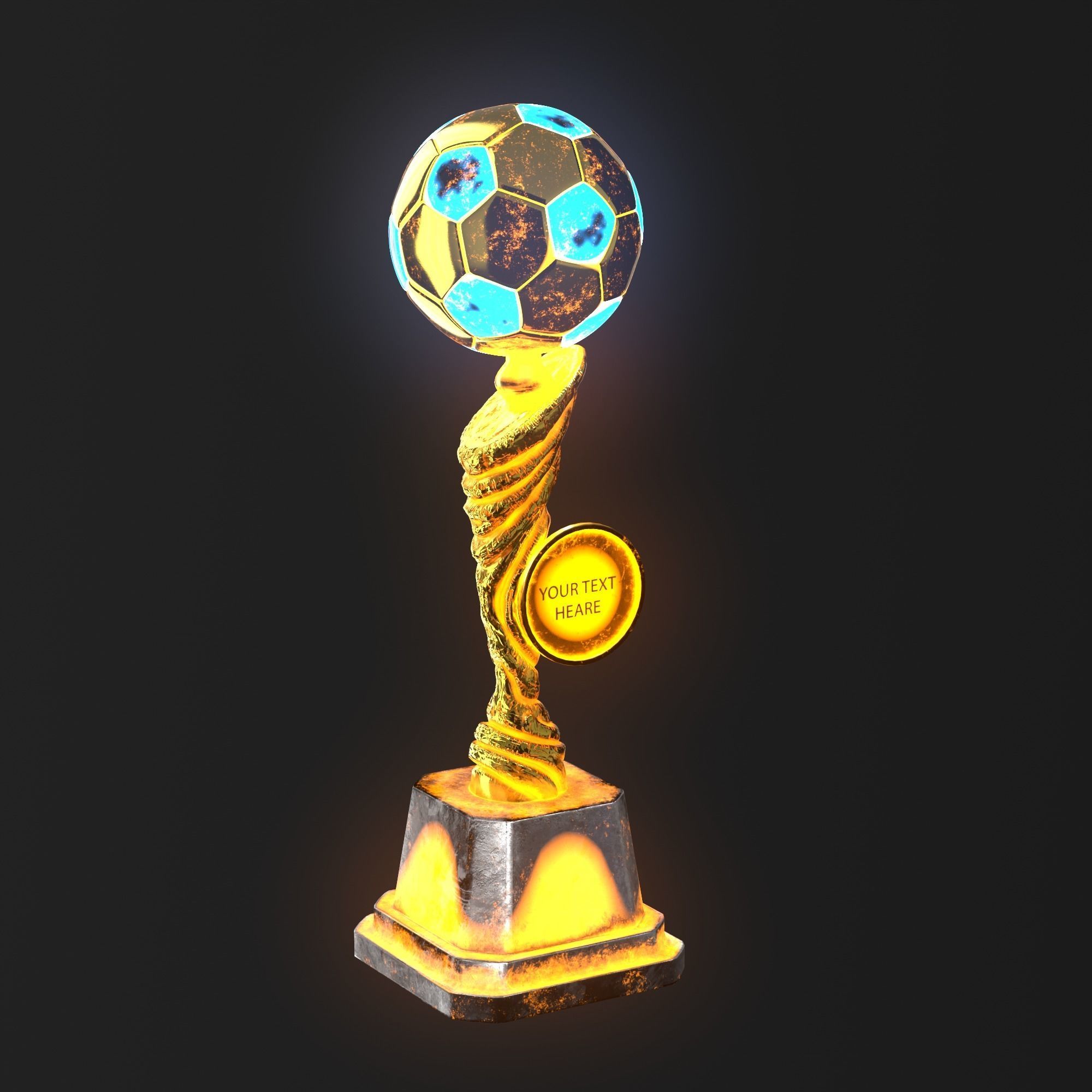 Trophy Cup Hot Neon Low-poly 3D model_23