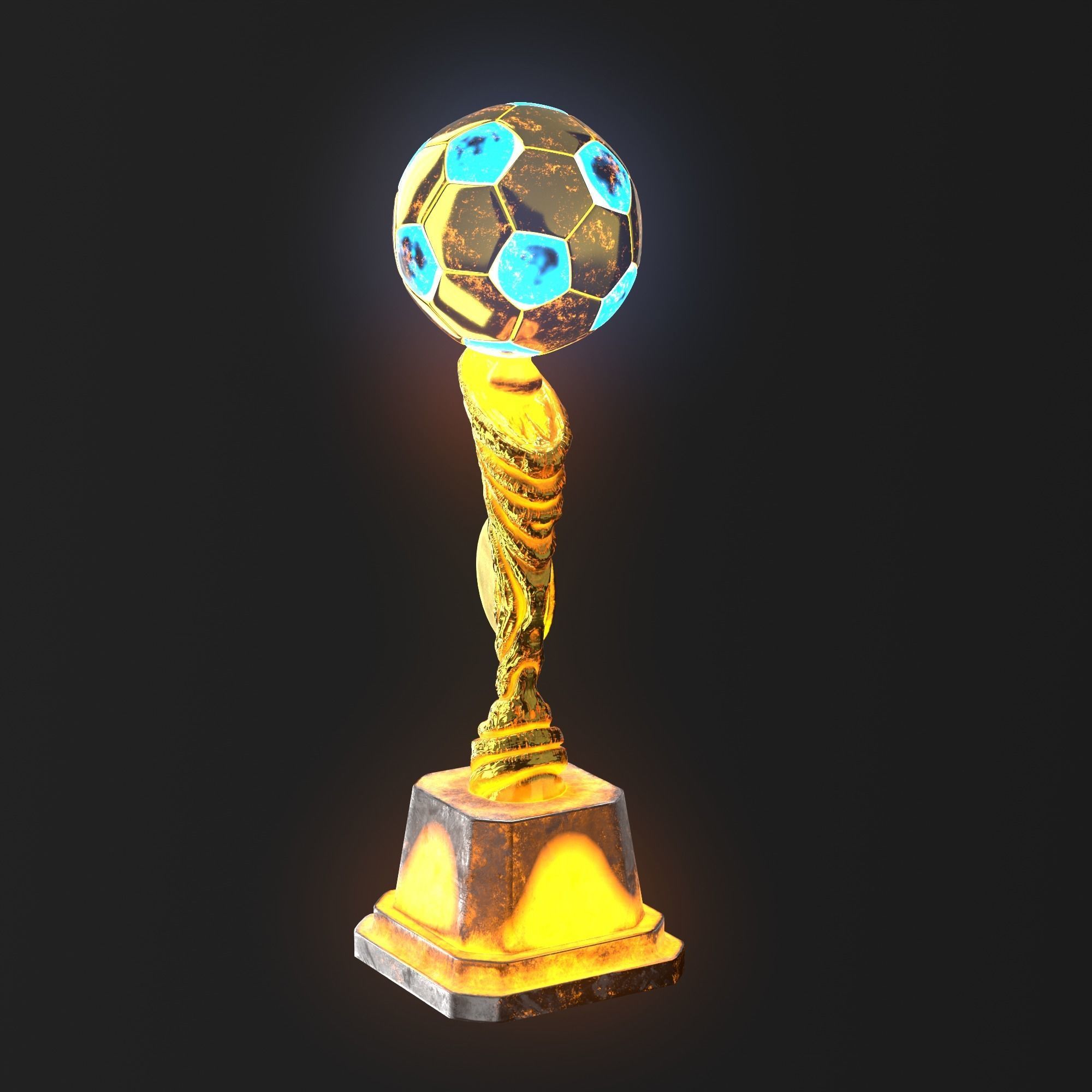 Trophy Cup Hot Neon Low-poly 3D model_17