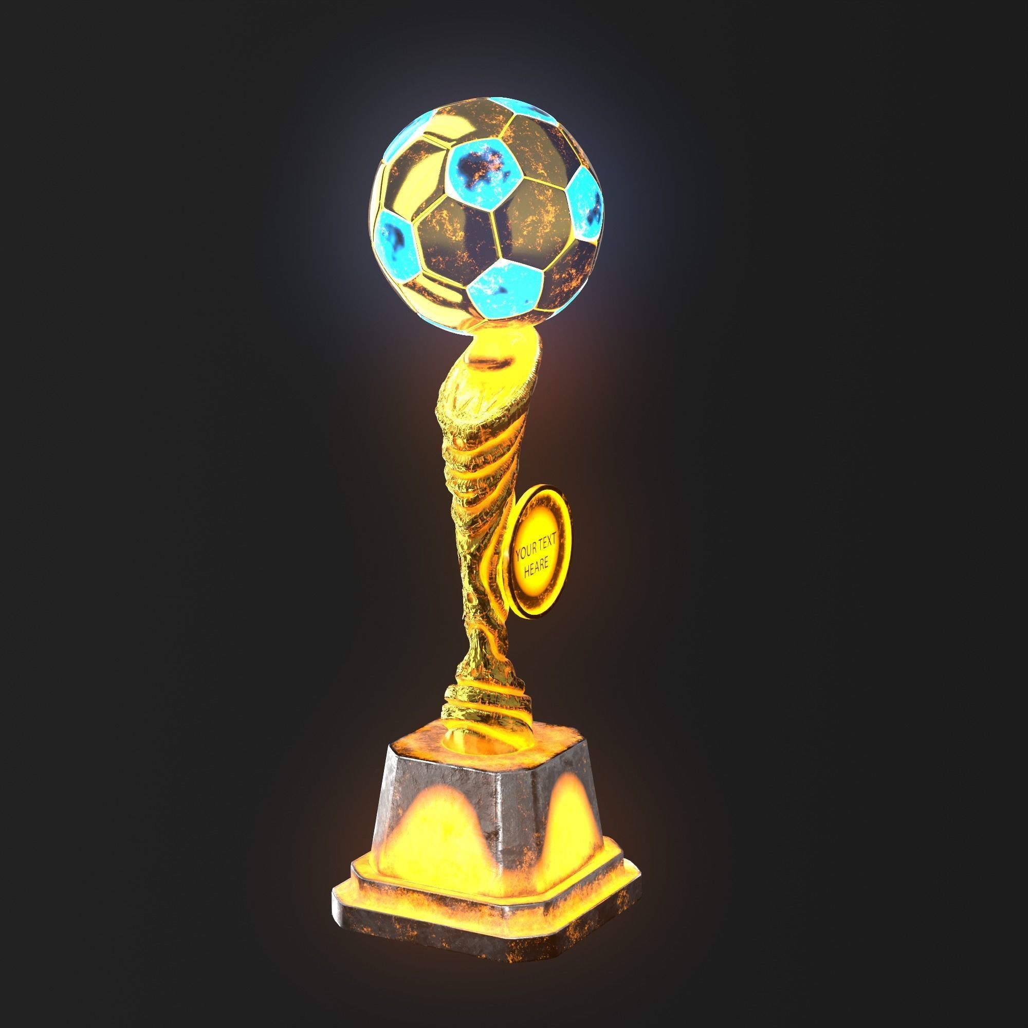 Trophy Cup Hot Neon Low-poly 3D model_21
