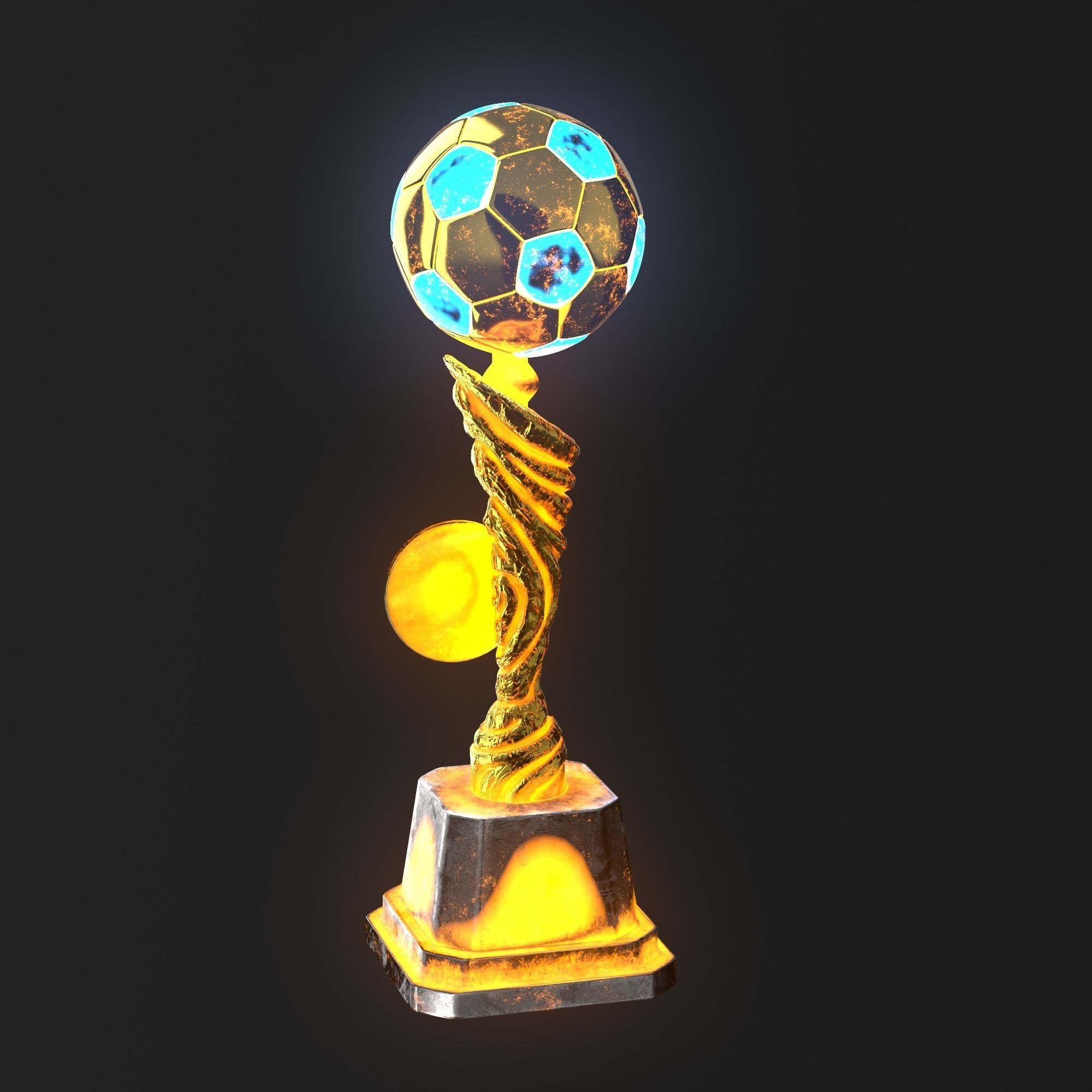 Trophy Cup Hot Neon Low-poly 3D model_12