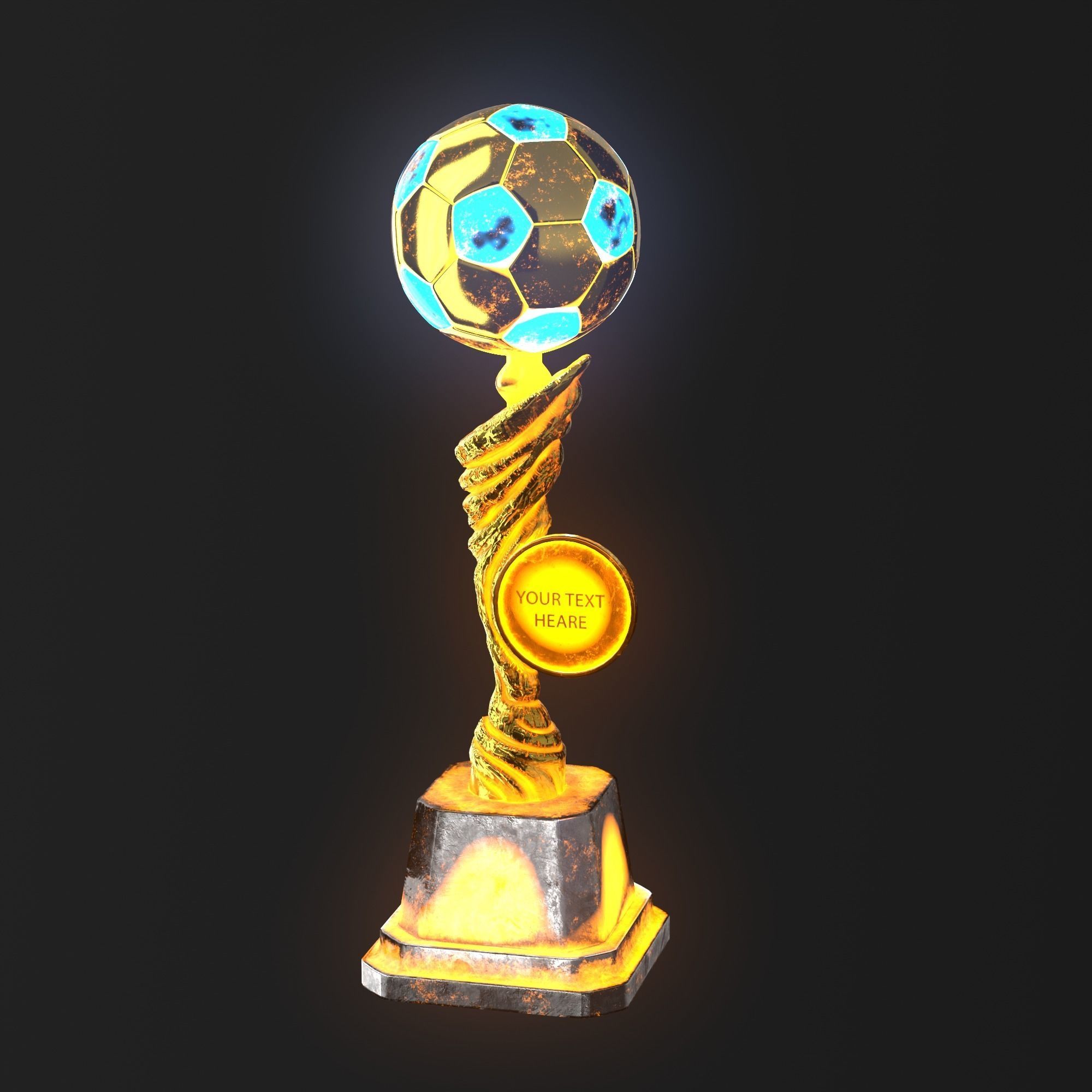Trophy Cup Hot Neon Low-poly 3D model_2