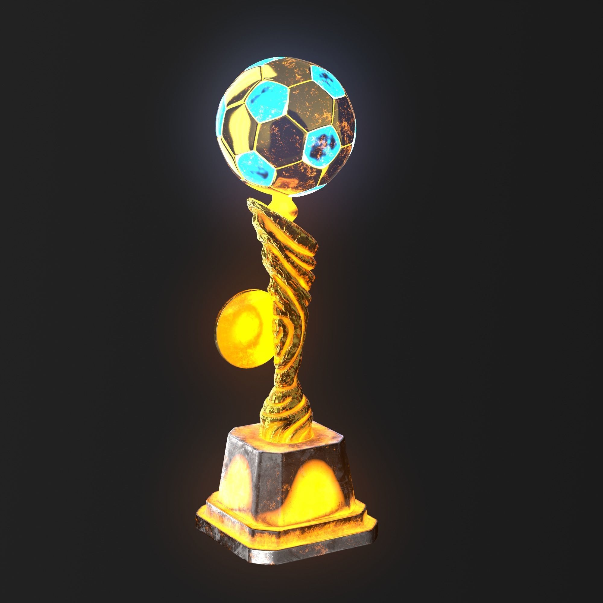 Trophy Cup Hot Neon Low-poly 3D model_11