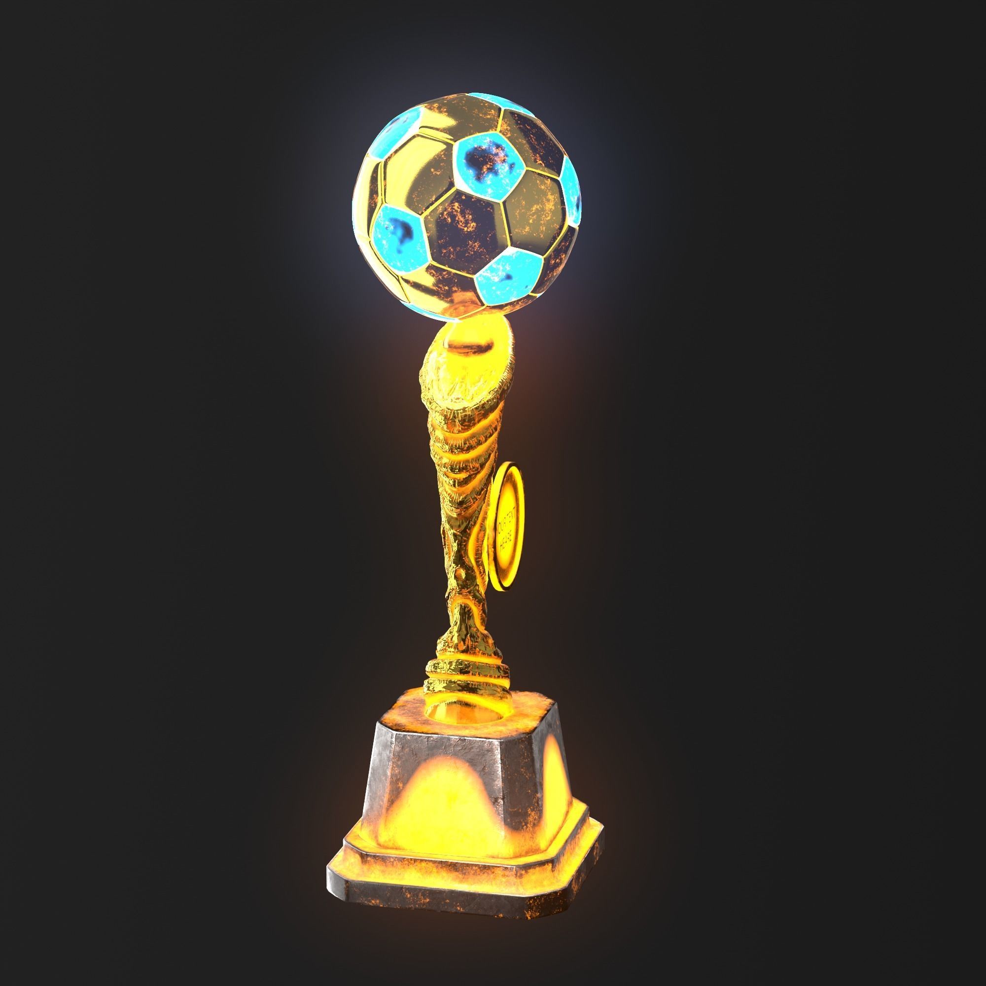 Trophy Cup Hot Neon Low-poly 3D model_20