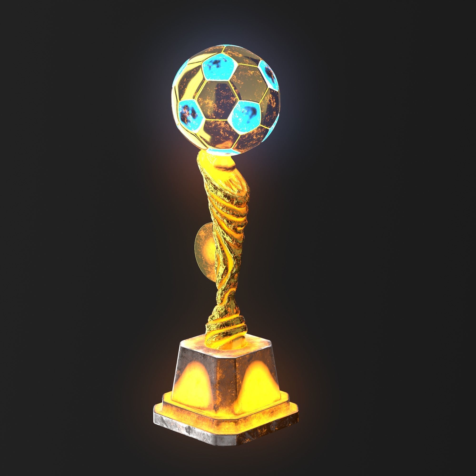 Trophy Cup Hot Neon Low-poly 3D model_16