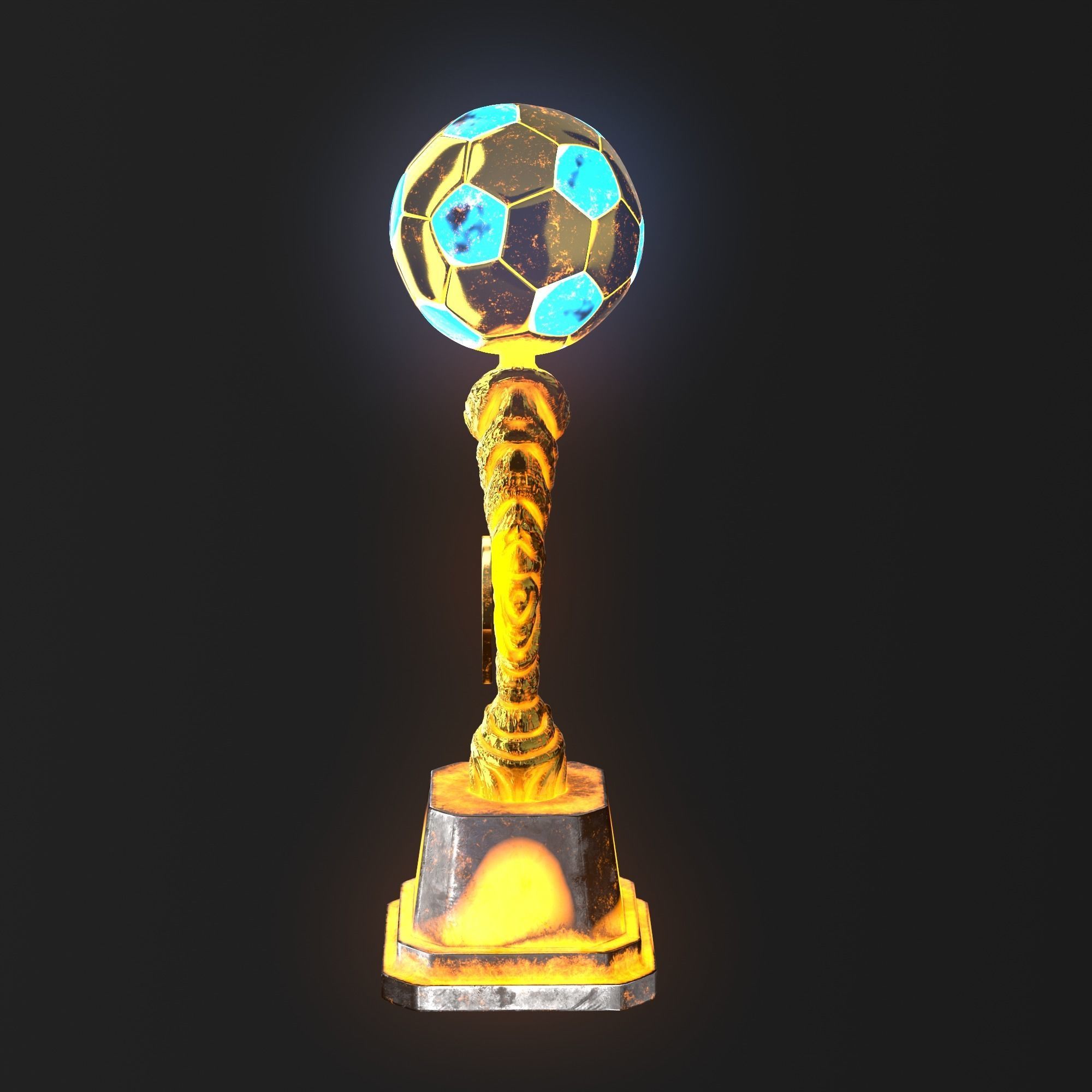 Trophy Cup Hot Neon Low-poly 3D model_7