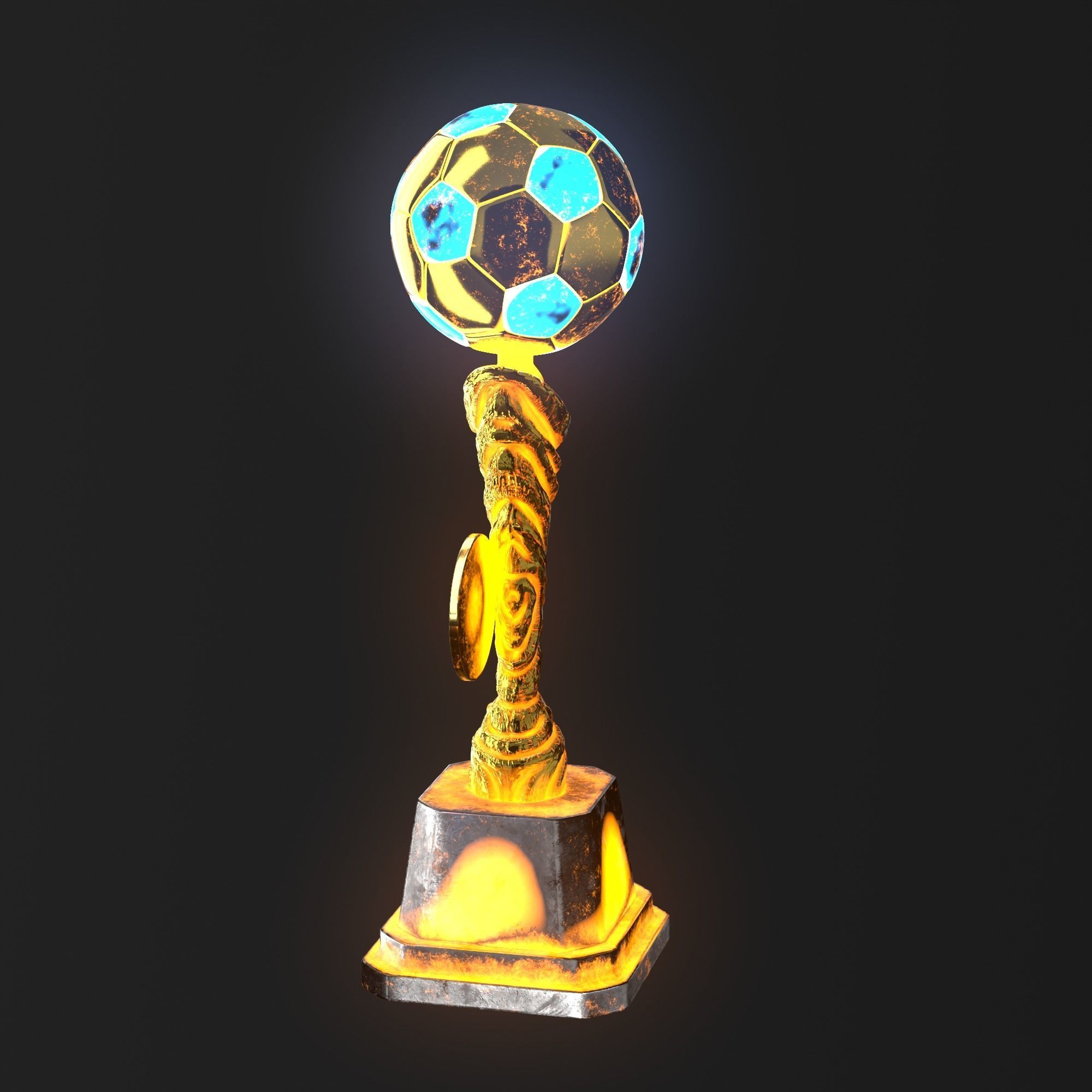 Trophy Cup Hot Neon Low-poly 3D model_8