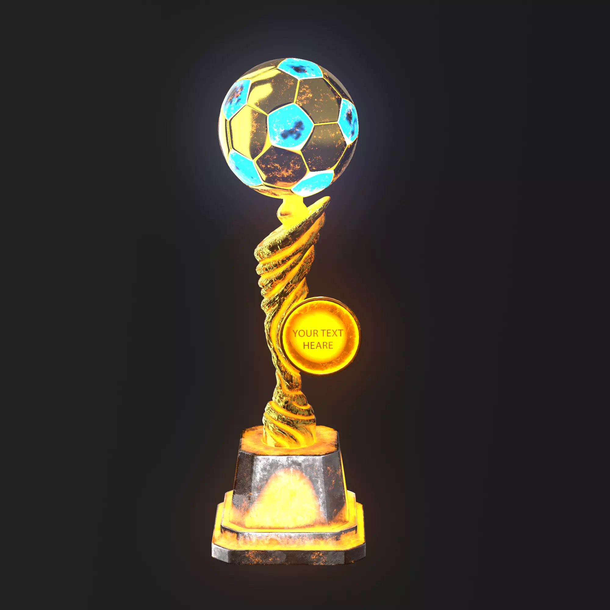 Trophy Cup Hot Neon Low-poly 3D model_0