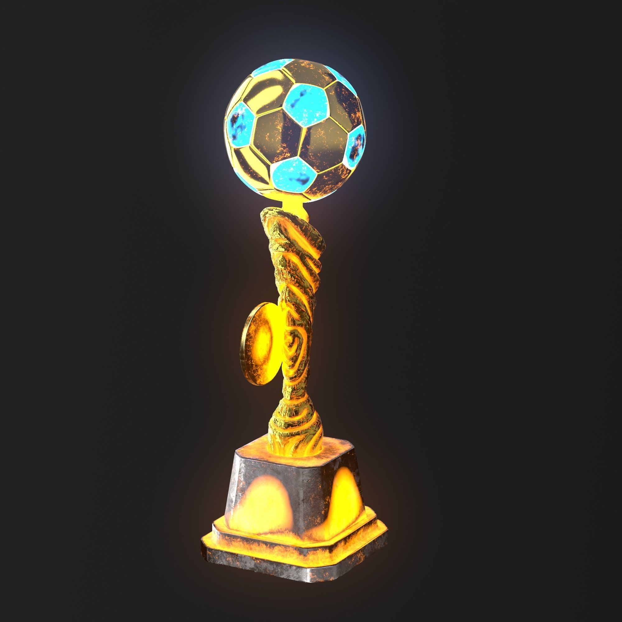 Trophy Cup Hot Neon Low-poly 3D model_9