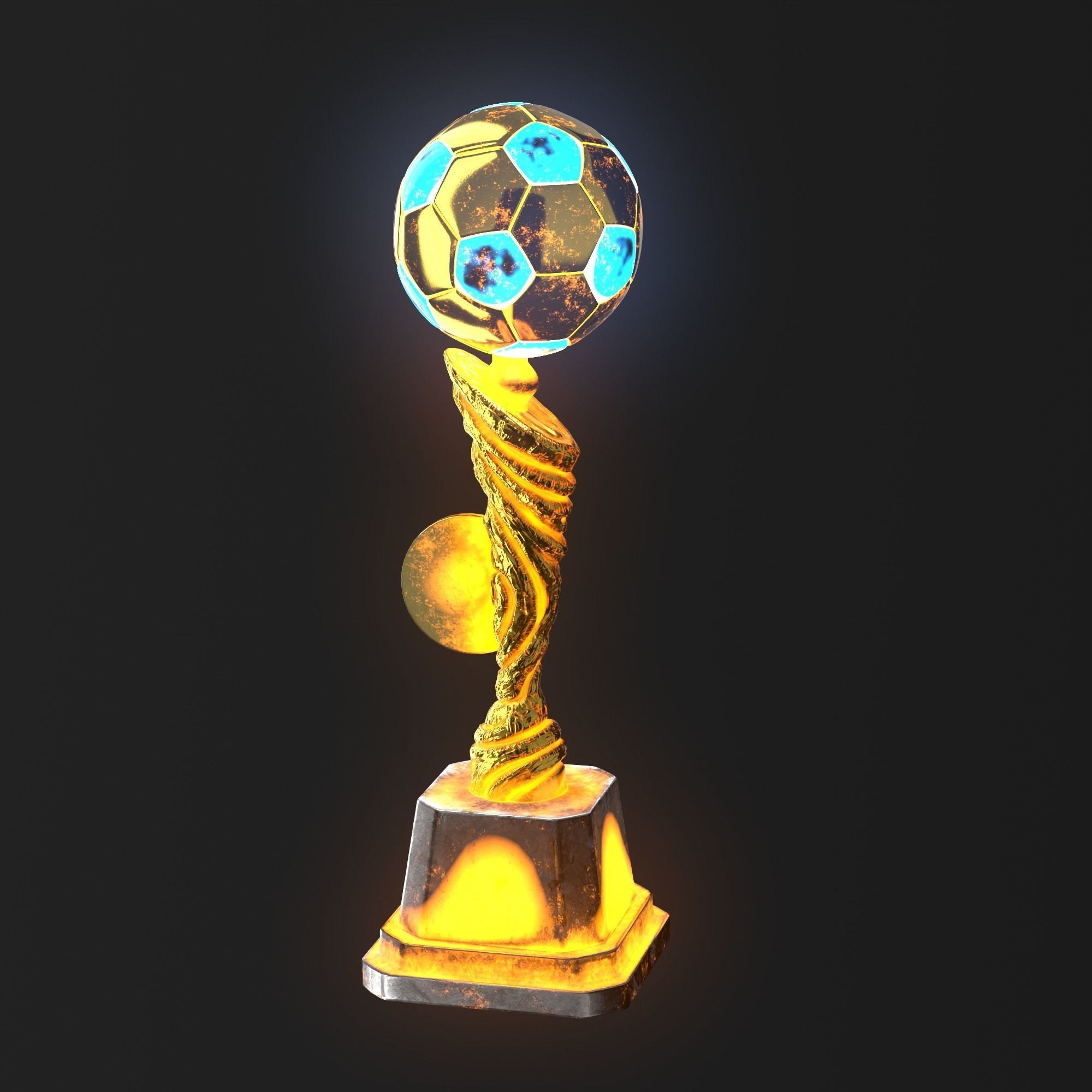 Trophy Cup Hot Neon Low-poly 3D model_14