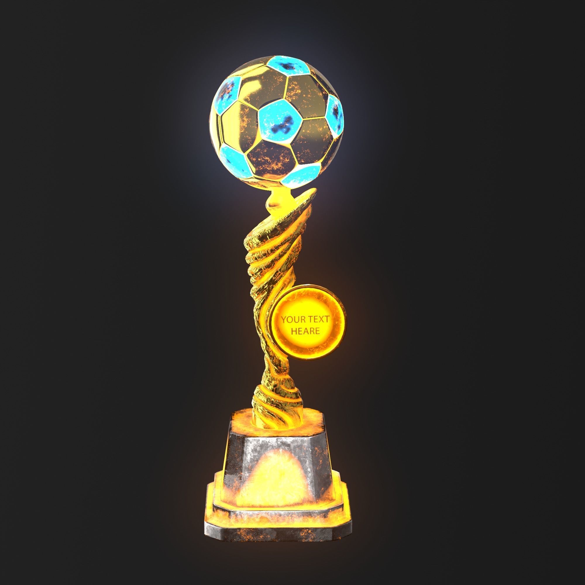 Trophy Cup Hot Neon Low-poly 3D model_25
