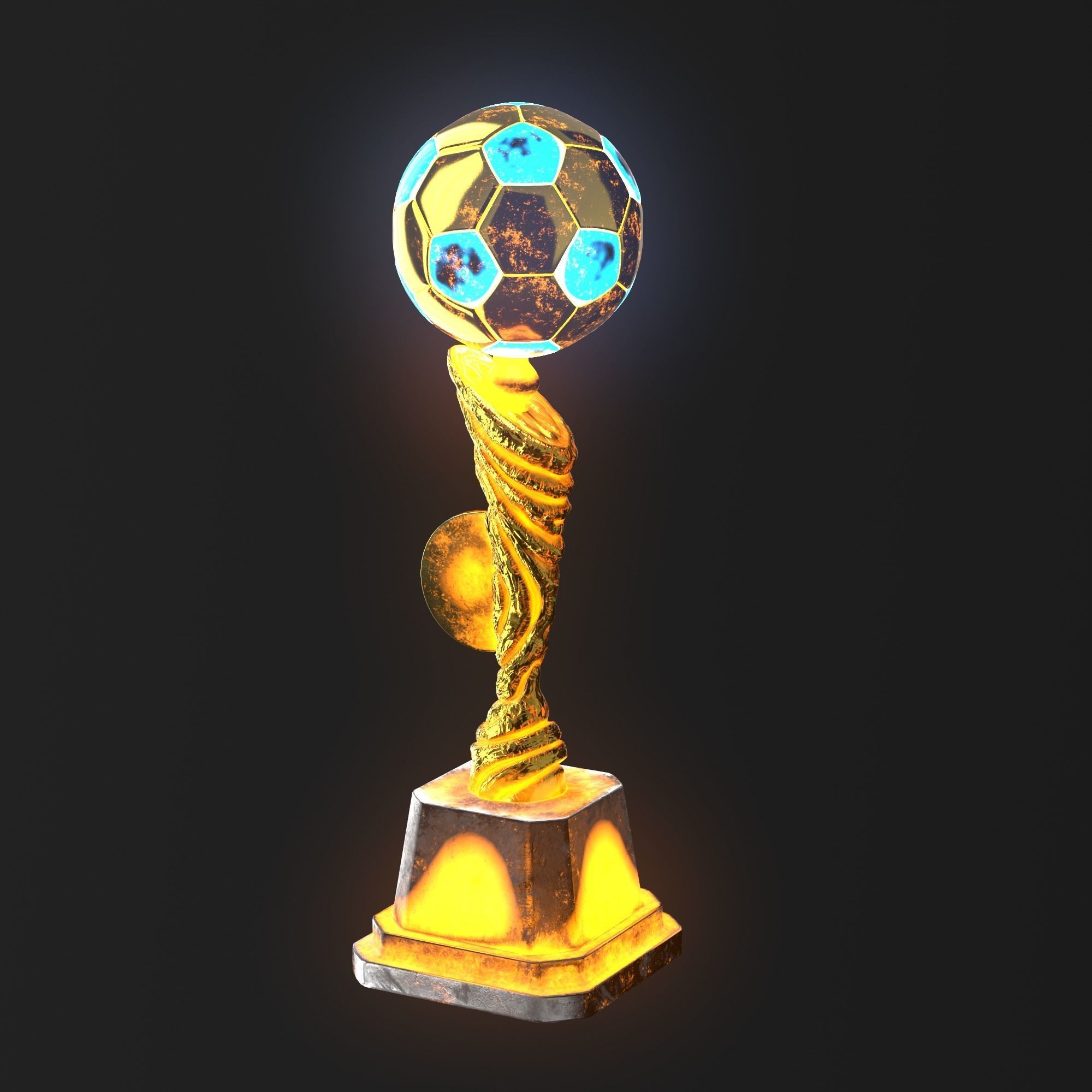 Trophy Cup Hot Neon Low-poly 3D model_15