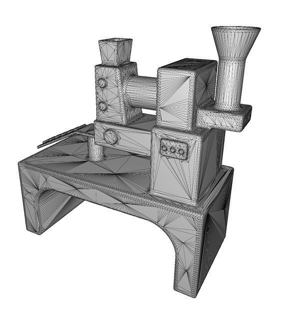 Metallic Food Processing Machine Low-poly 3D model_6