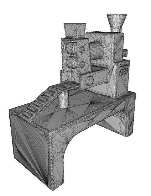Metallic Food Processing Machine Low-poly 3D model_5