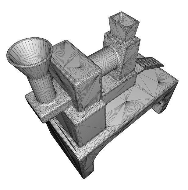 Metallic Food Processing Machine Low-poly 3D model_7
