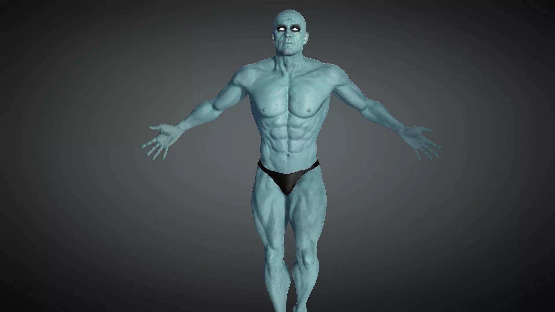 Dr Manhattan from Watchmen 3D Model Low-poly 3D model_0