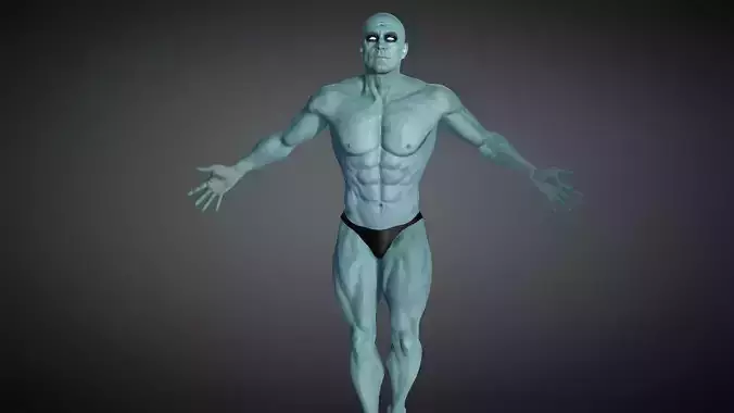 Dr Manhattan from Watchmen 3D Model Low-poly 3D model