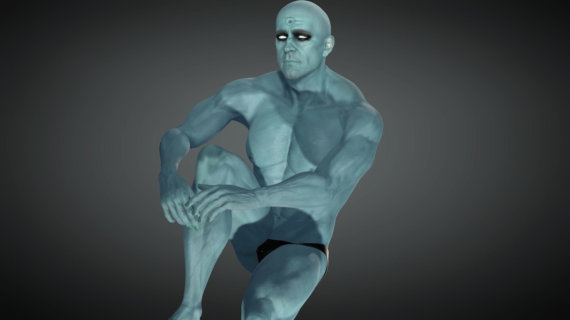 Dr Manhattan from Watchmen 3D Model Low-poly 3D model_5
