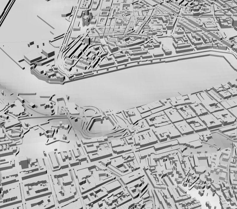 3D Marseille Map City Art Landmark Marseille Skyline 3D Art 3D print model_3