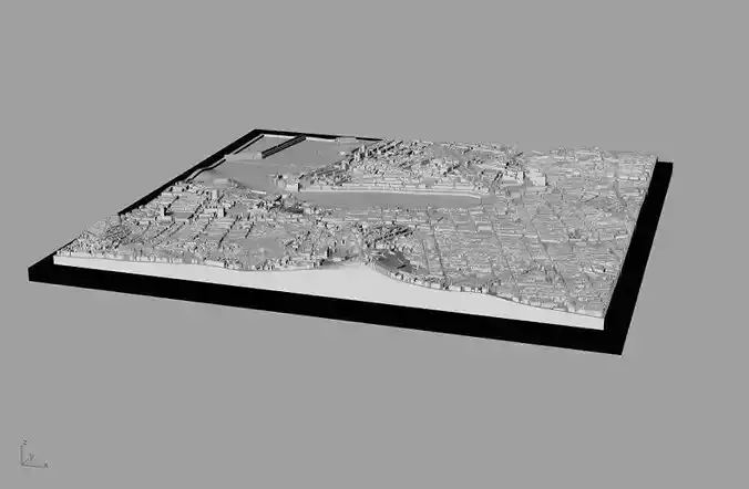 3D Marseille Map City Art Landmark Marseille Skyline 3D Art 3D print model