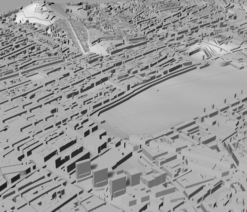 3D Marseille Map City Art Landmark Marseille Skyline 3D Art 3D print model_2