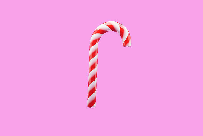 Candy cane Christmas sweet Low-poly 3D model
