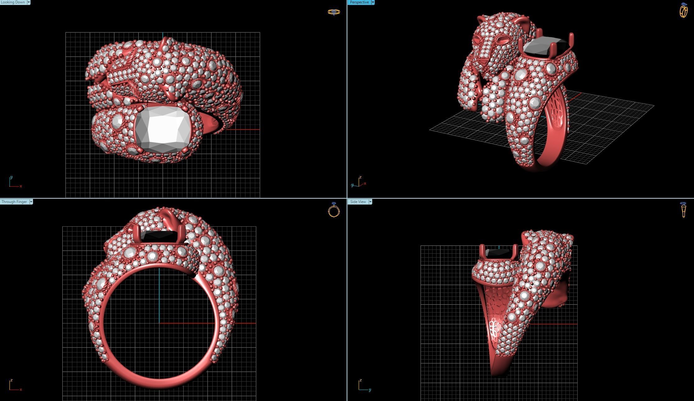 Panther Ring for rendering and 3D print model_1