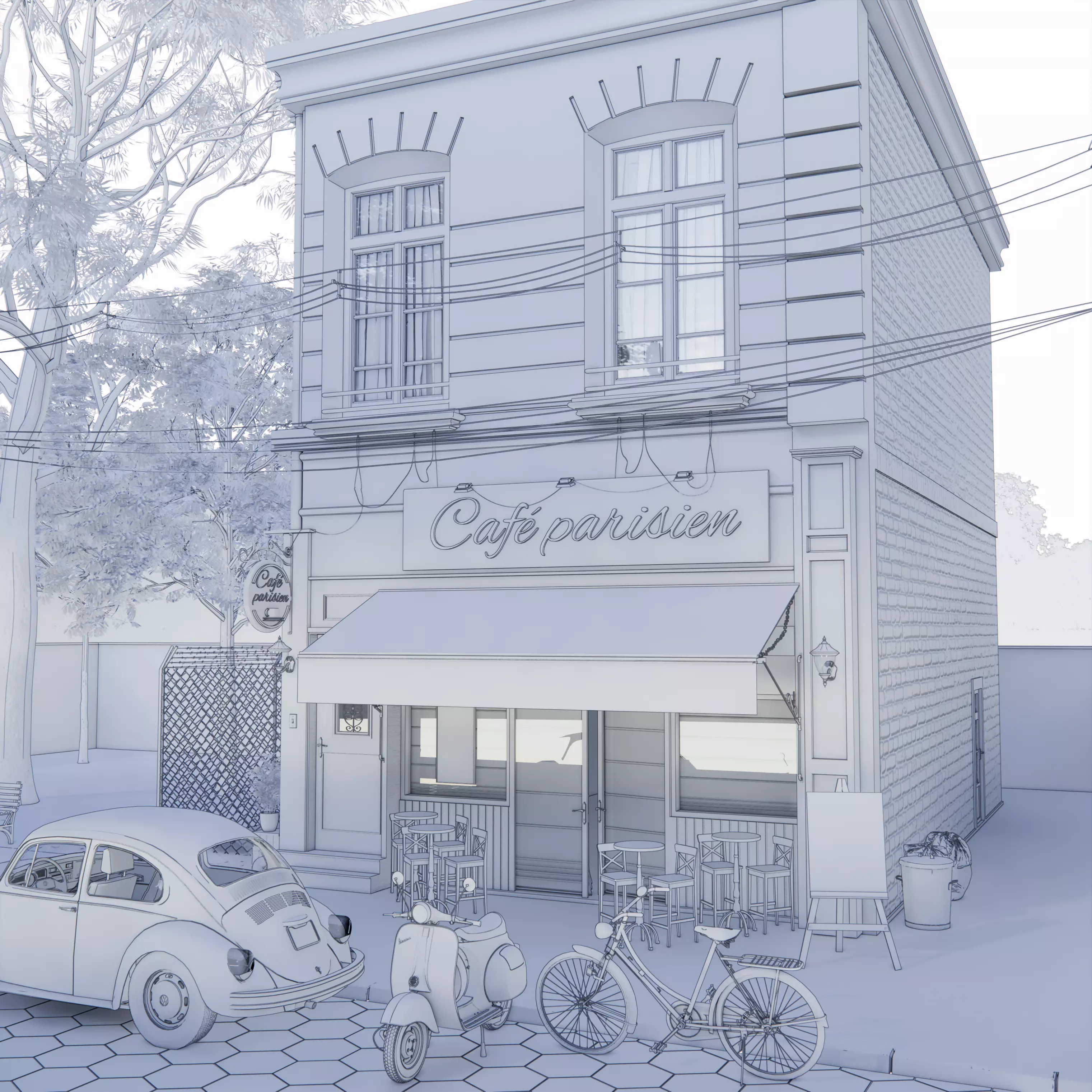 CAFE PARISIEN 3D model