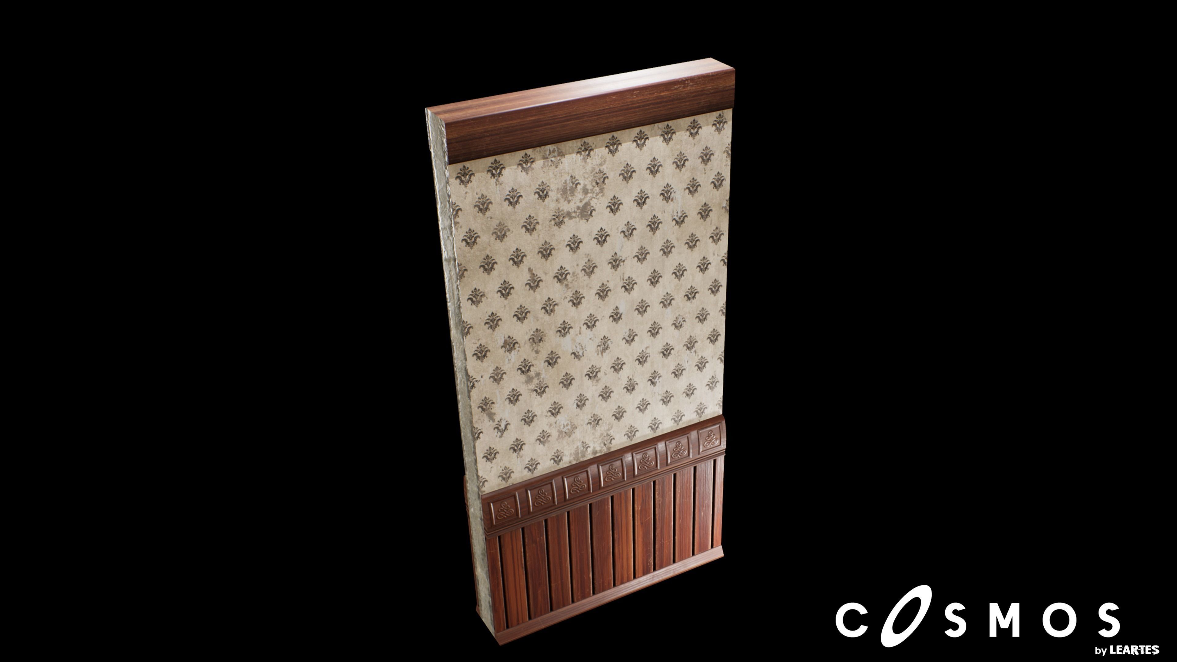 Vintage Module Interior Wall Low-poly 3D model_1