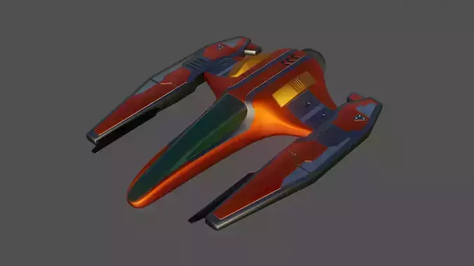 Sci-Fi Space Racer - Low Poly - Game Ready - PBR