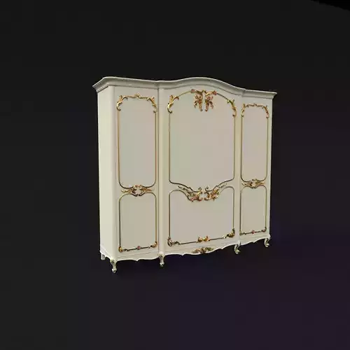 closet ornate cabinet with gold trim