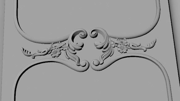 closet ornate cabinet with gold trim 3D model_6