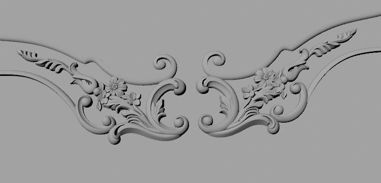 closet ornate cabinet with gold trim 3D model_5