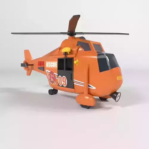 helicopter firefighter Low-poly 3D model