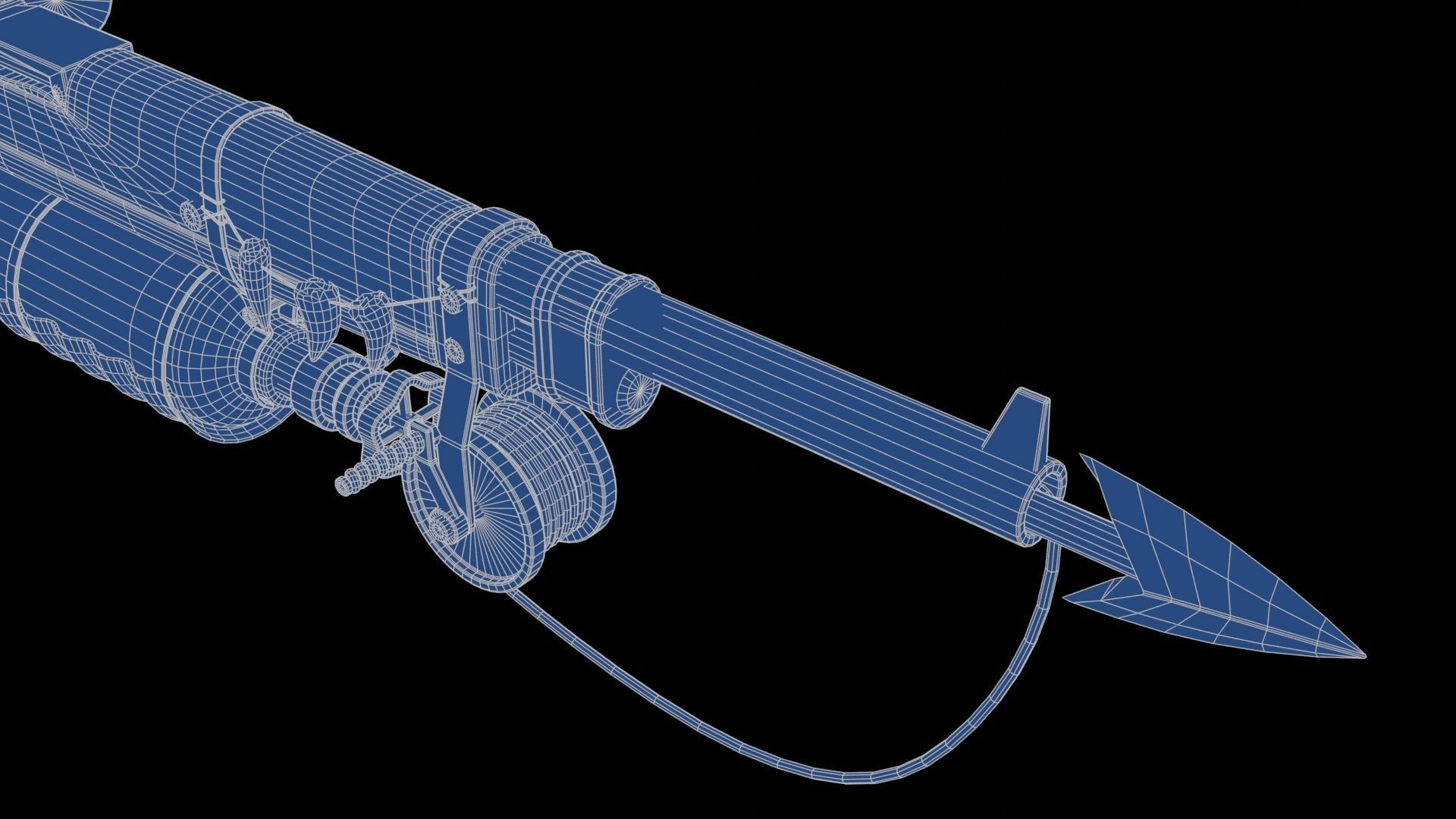 Harpoon Gun Low-poly 3D model_29
