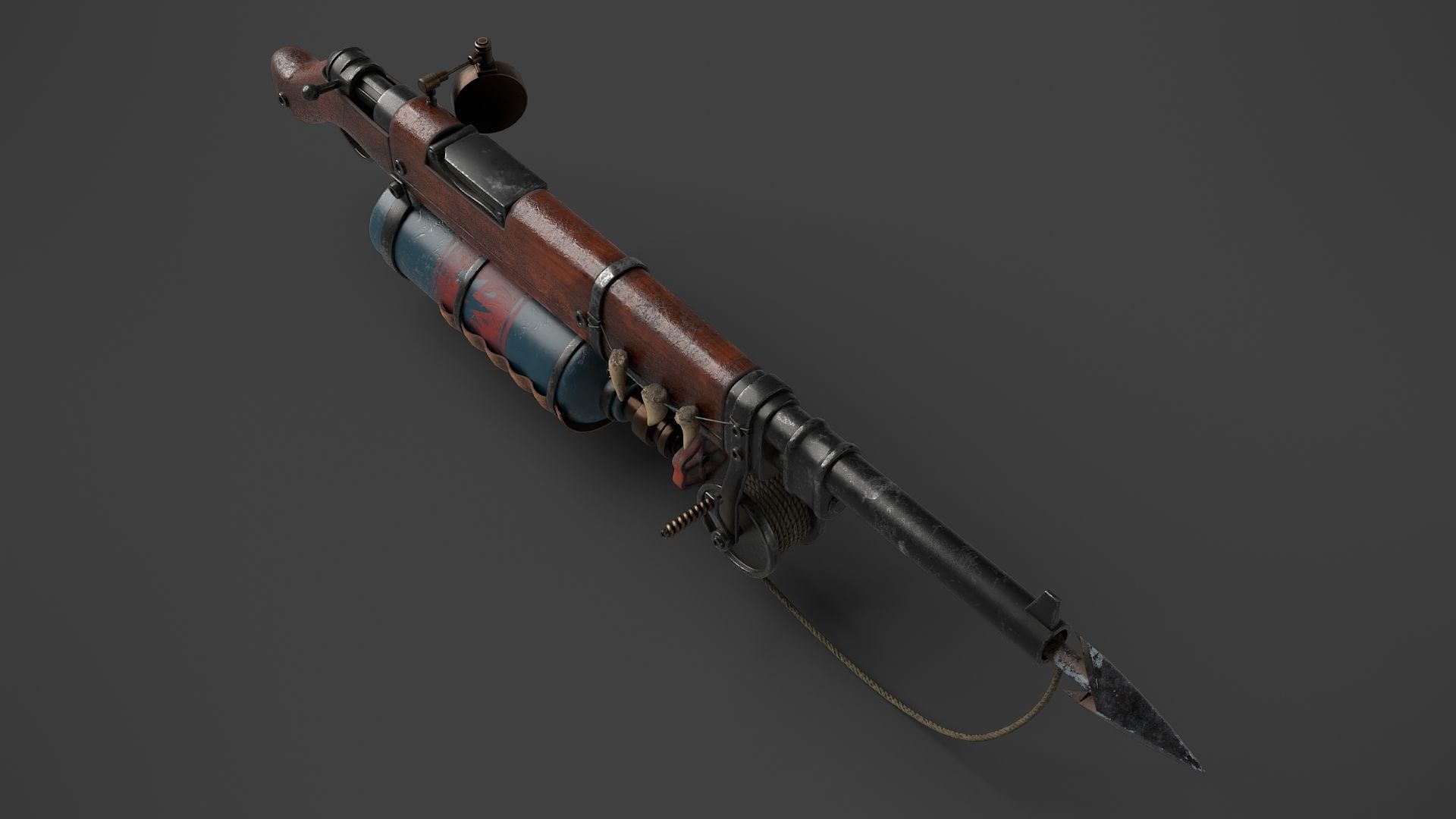 Harpoon Gun Low-poly 3D model_4