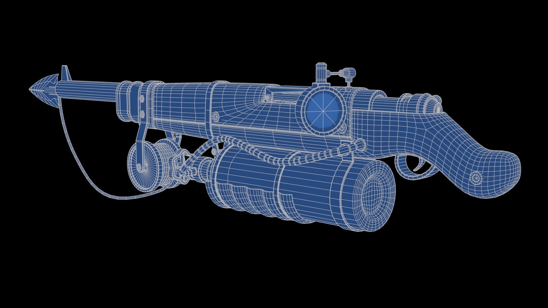 Harpoon Gun Low-poly 3D model_25
