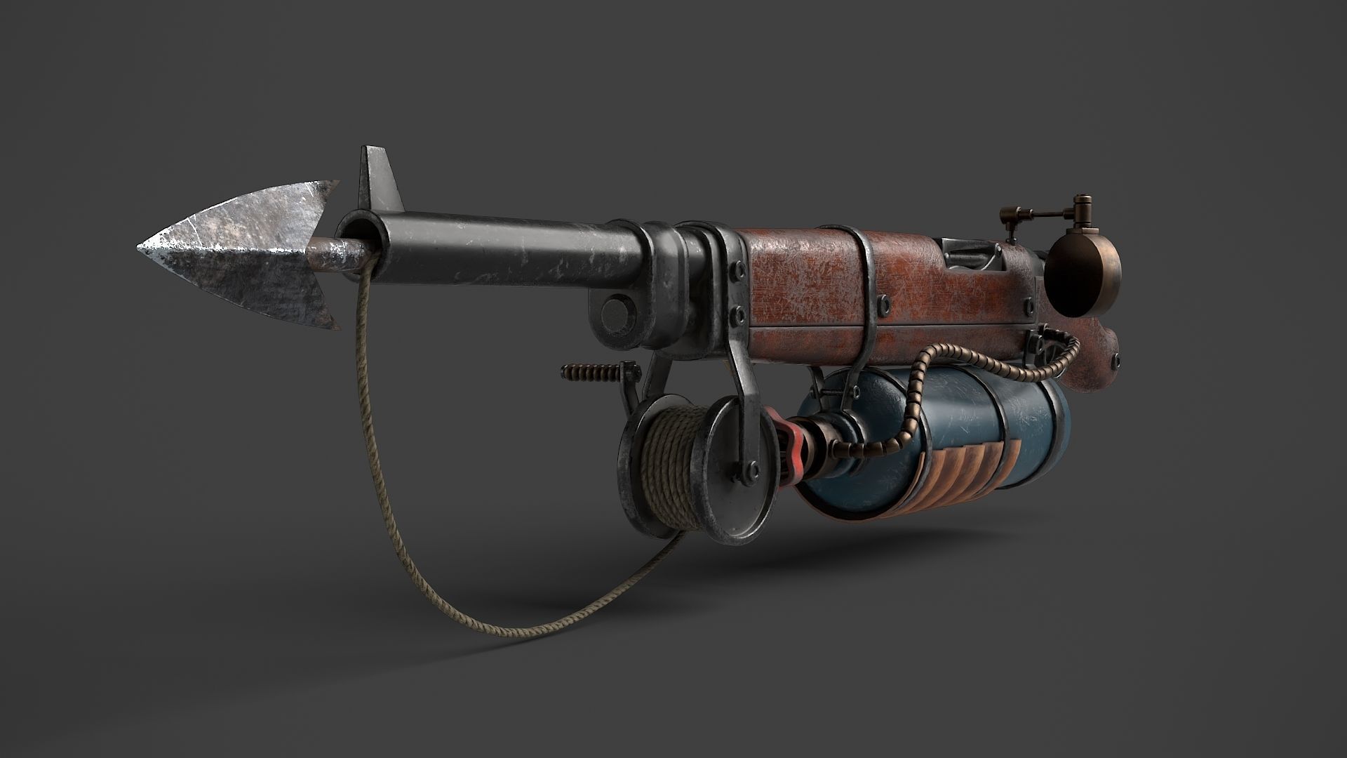 Harpoon Gun Low-poly 3D model_3