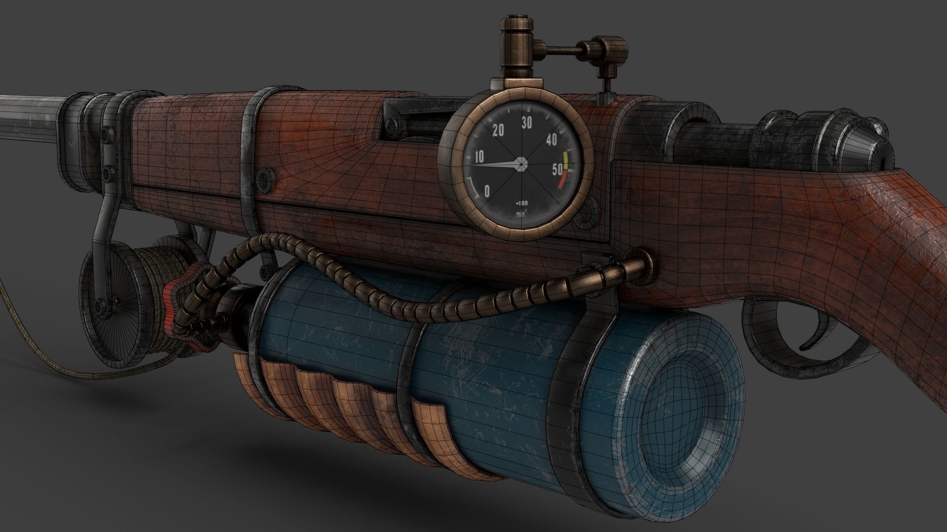 Harpoon Gun Low-poly 3D model_18