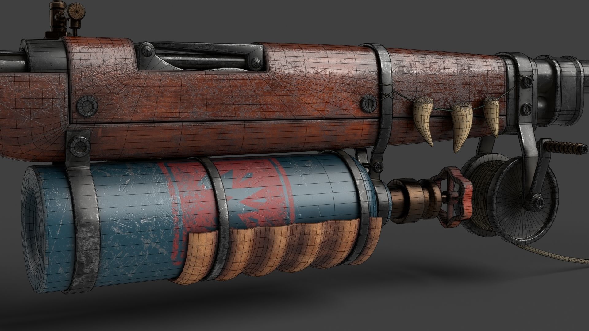 Harpoon Gun Low-poly 3D model_17