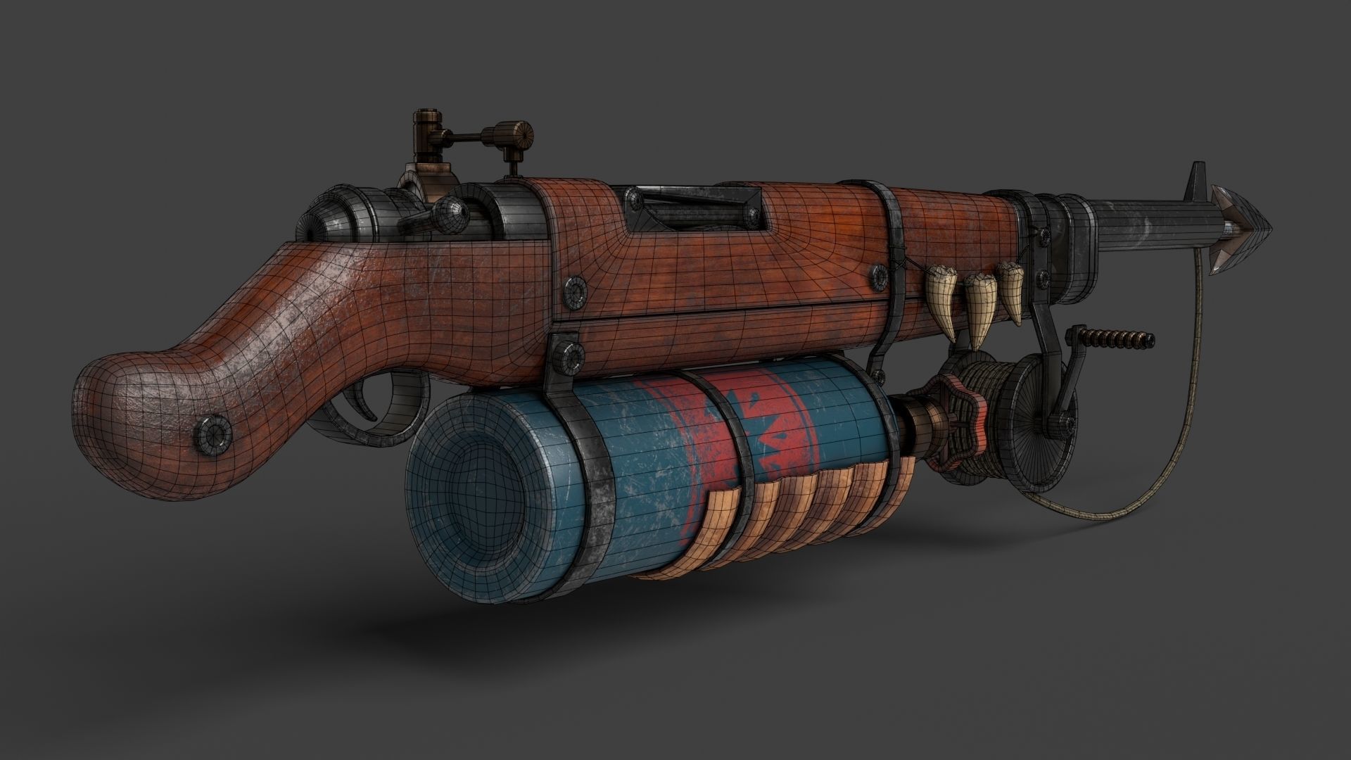 Harpoon Gun Low-poly 3D model_16