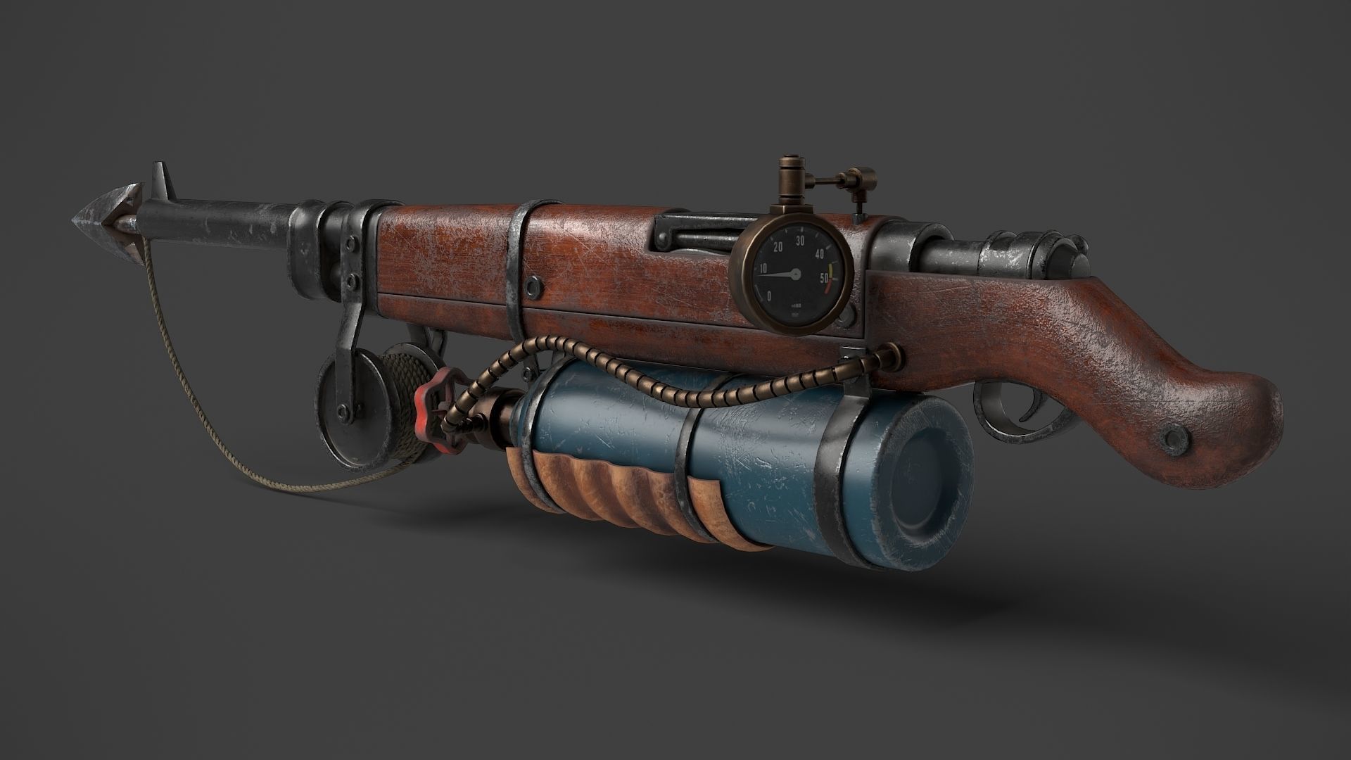 Harpoon Gun Low-poly 3D model_5