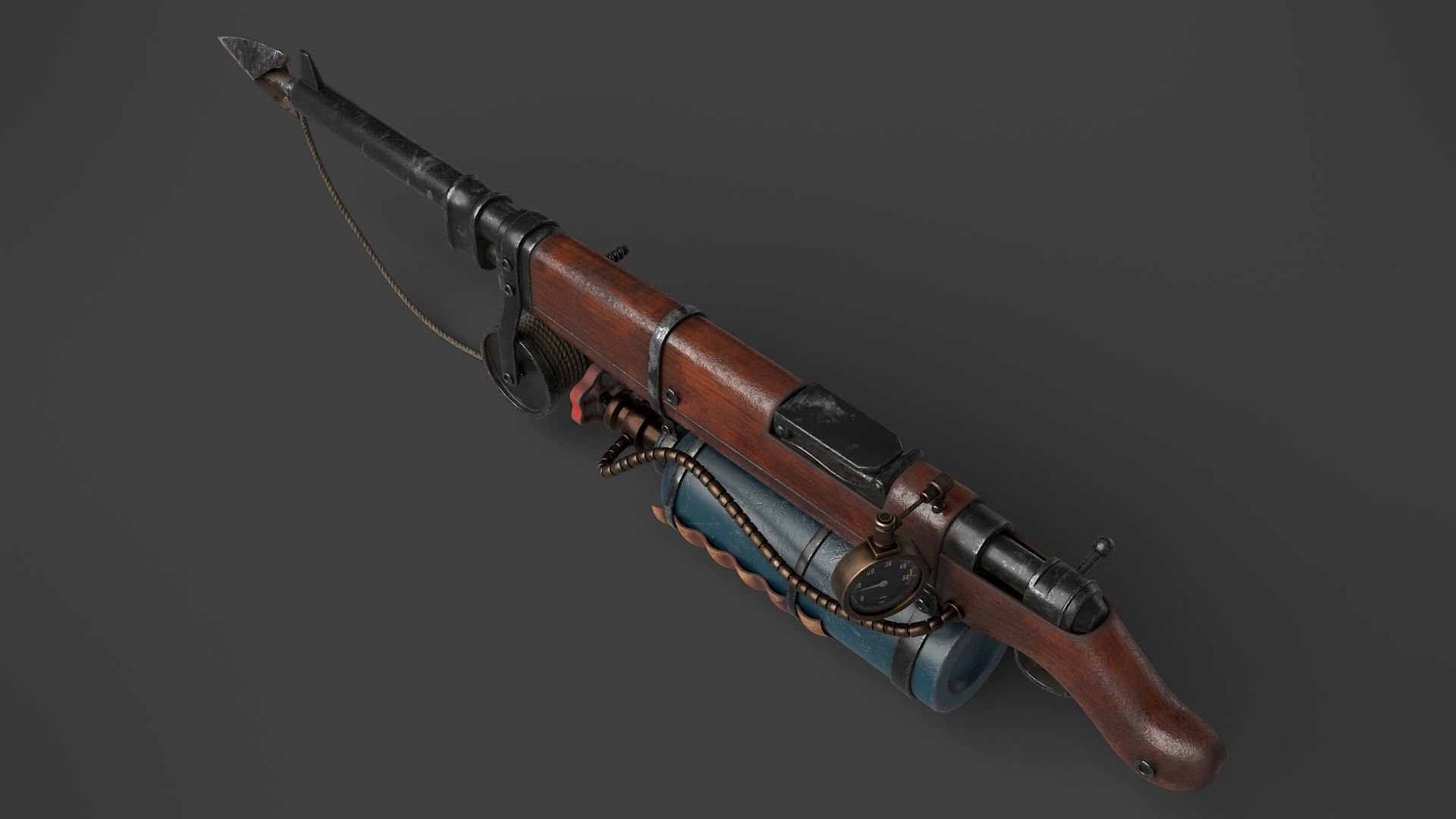 Harpoon Gun Low-poly 3D model_2