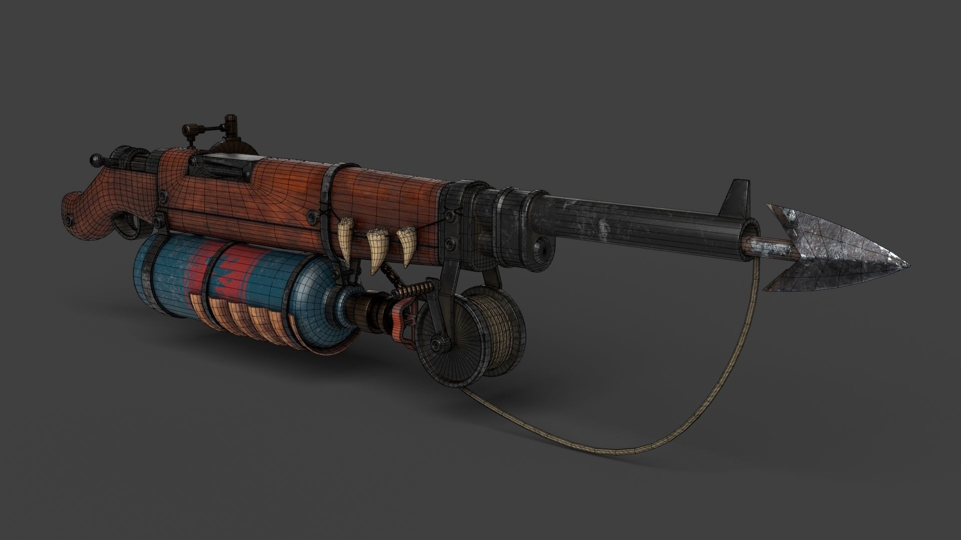 Harpoon Gun Low-poly 3D model_11