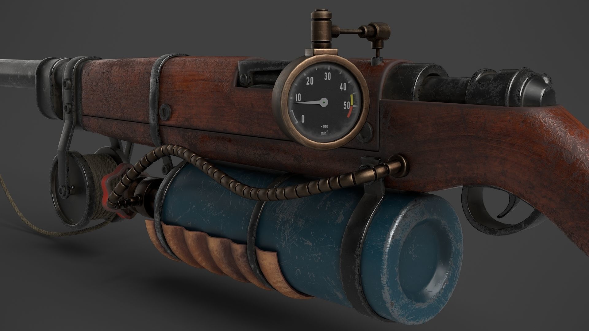 Harpoon Gun Low-poly 3D model_8