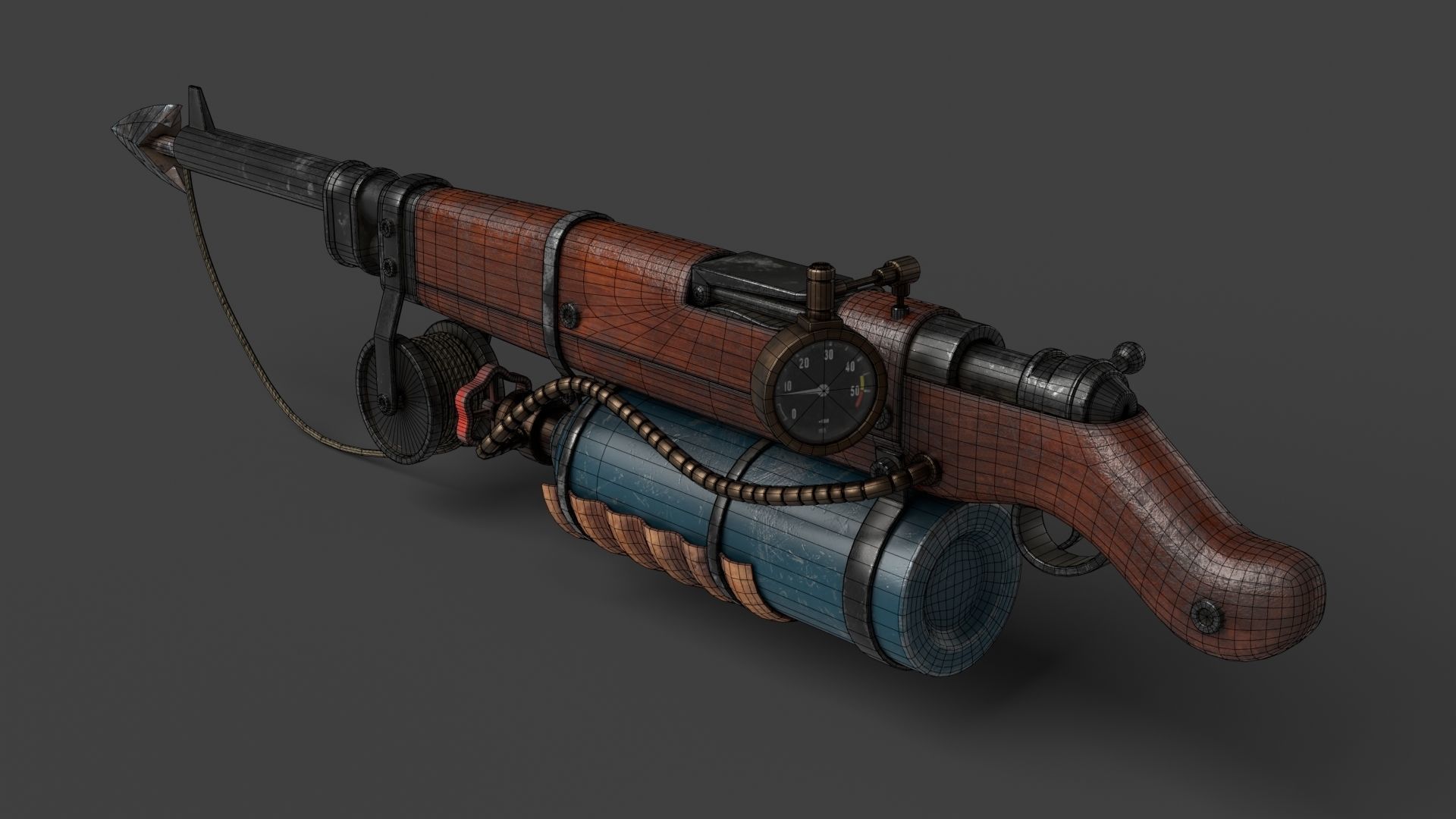 Harpoon Gun Low-poly 3D model_10