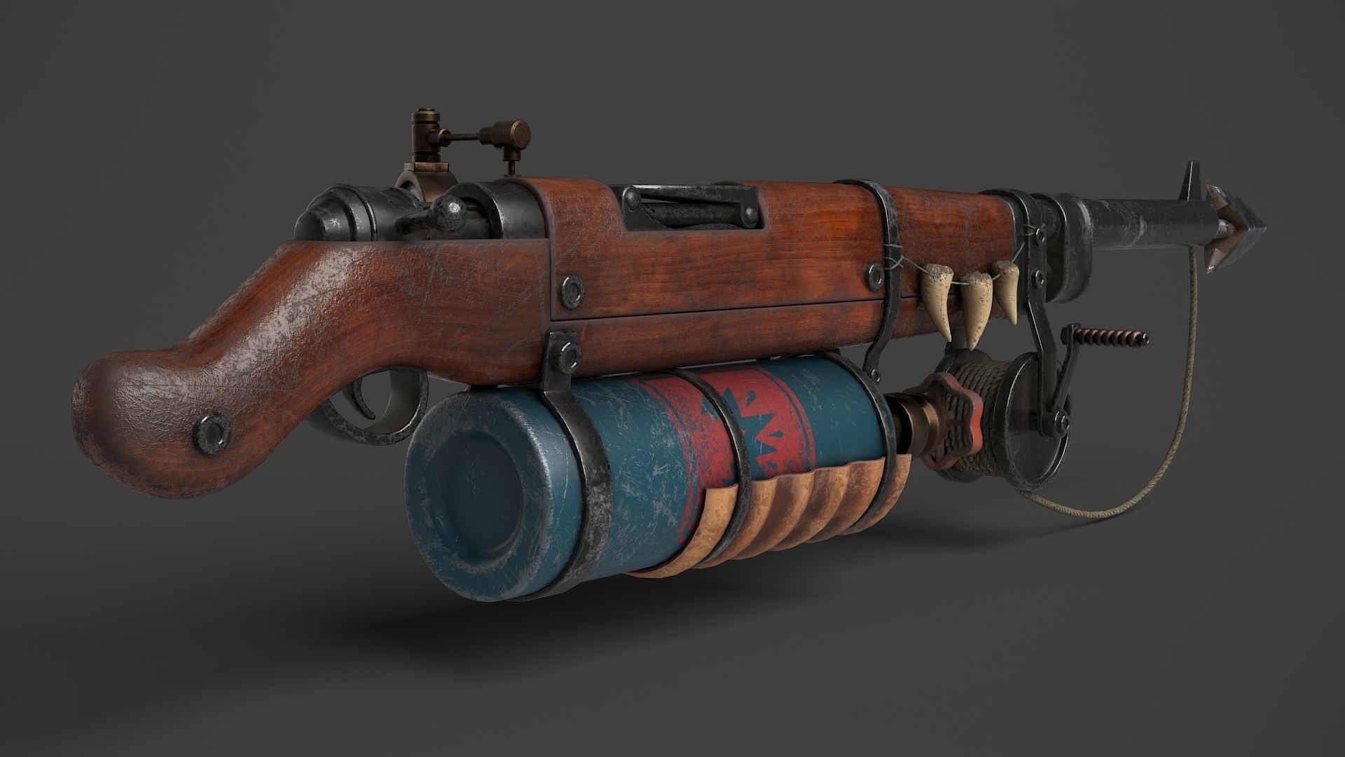 Harpoon Gun Low-poly 3D model_6
